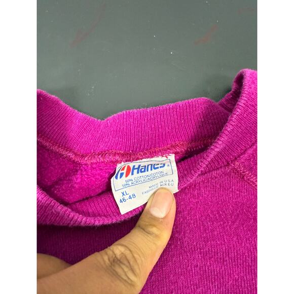 Vintage 1983 Strawberry Spring Music Festival Sweatshirt Magenta USA Made XL - Picture 5 of 5